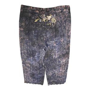 Aratta Silent Journey Wide Leg Pants Large Bleached Indigo Art-To-Wear Luxe NEW